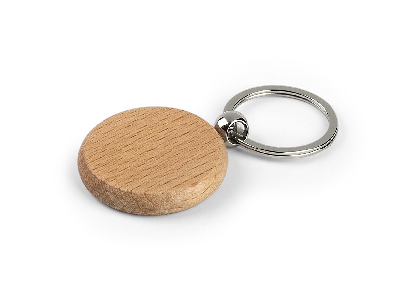 drveni okrugli privezak za ključeve - WOODY