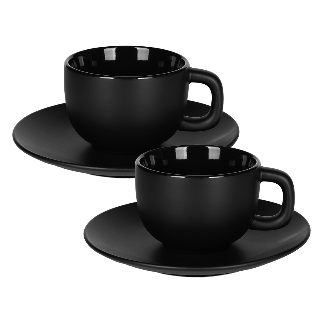 keramička šolja za espresso sa tacnom - TOTEM MINI, 2 x 85ML